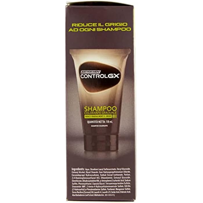 Just For Men - Control GX - Dye Shampoo, Gradually Reduces Grey Hair for a Natural Look, 118 ml - Image 2